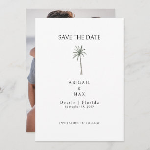 Save The Date Couple Photo Palm Tree Enregistrer la date