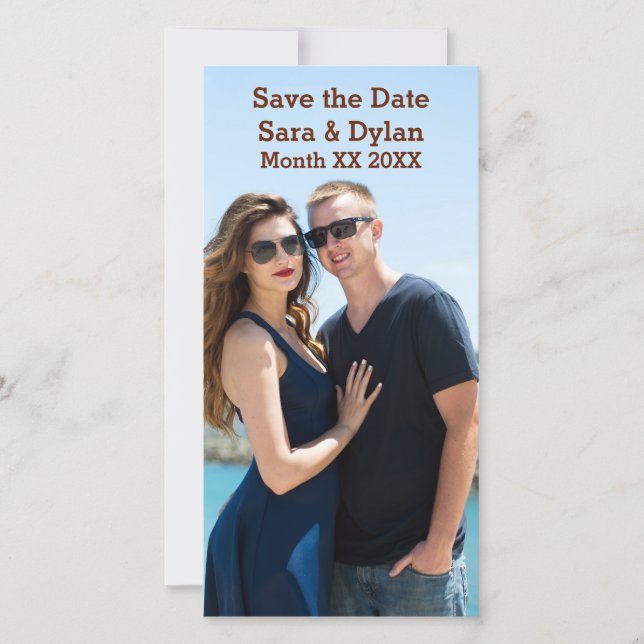 Save The Date Couple photo personnalisé vertical (Devant)