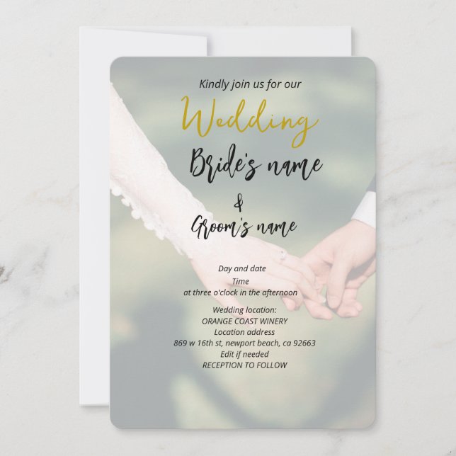 Save The Date couple se tenant par la main mariage (Devant)