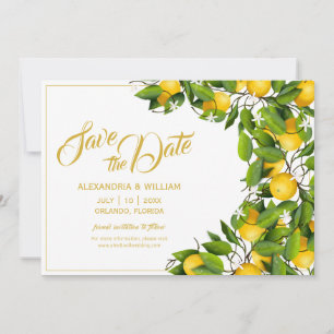 Save The Date Couronne de citron moderne de jardin Mariage
