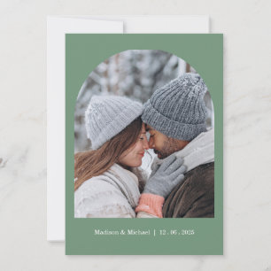 Save The Date Couronne de mariage botanique verte élégante