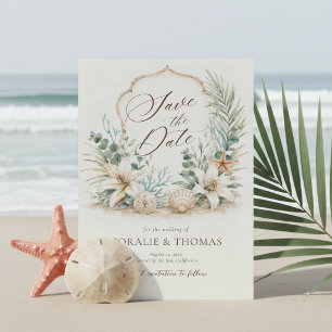 Save The Date Couronne de mariage tropical bohème de plage