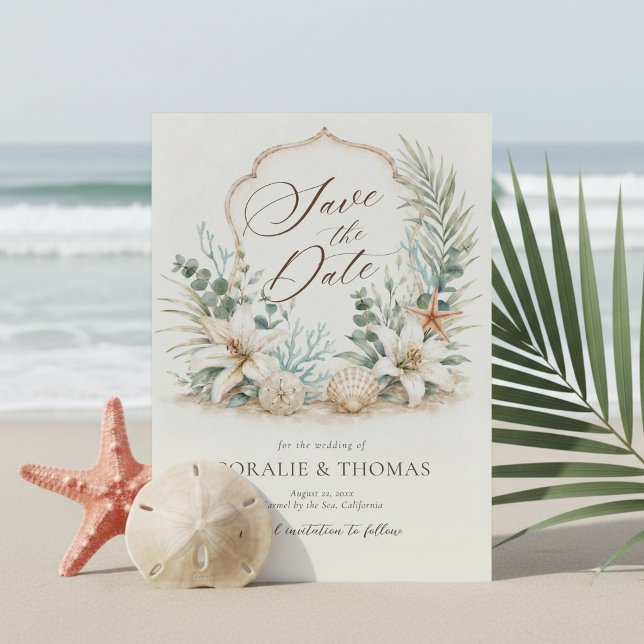 Save The Date Couronne de mariage tropical bohème de plage (Créateur téléchargé)