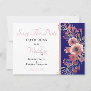 Save The Date Couronne florale élégante de pivoine corail sur ma