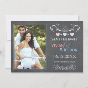 Save The Date Coute Chalkboard photo mariage Enregistrer la date