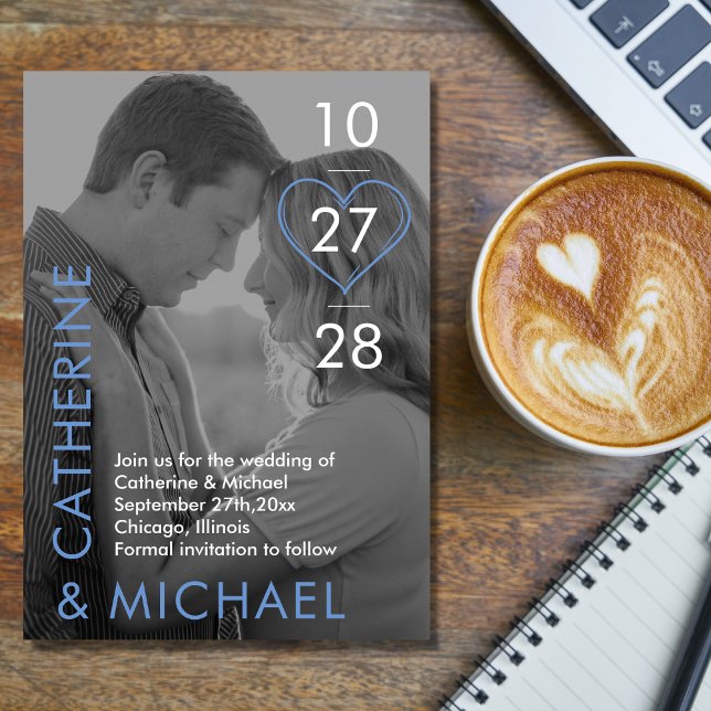 Save The Date Couverture de magazine - photo foncée - minimalist (Créateur téléchargé)