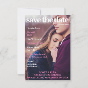 SAVE THE DATE COUVERTURE DE MAGAZINE SAUVEGARDEZ LA DATE
