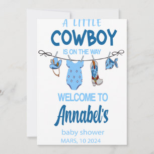 Save The Date Cowboy Welcome Baby shower Sign, Wild West Baby