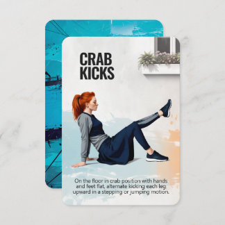 Save The Date Crab Kicks Fitness Card with Blue Backing