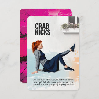 Save The Date Crab Kicks Fitness Card with Pink Backing