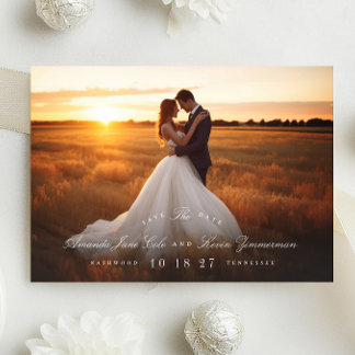 Save The Date Cravate noire classique Photo QR Code Site Mariage