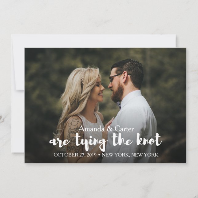 Save The Date Cravate TENDANCE LA PHOTO KNOT ENREGISTRER LA DATE (Devant)
