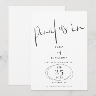 Save The Date Crayon Minimal Nous Dans Script Blanc Élégant