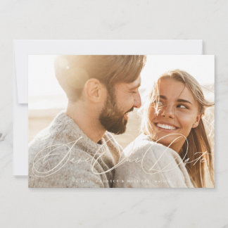 Save The Date Cream Beige Romantique Élégant classique Mariage p