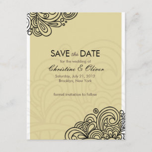 Save The Date Cream Vintage Swirl Enregistrer la date