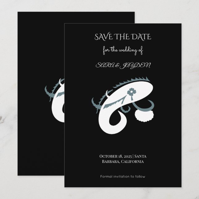 Save The Date Creative Fishing Logo – Modern Angler Design (Devant / Derrière)