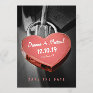 Save The Date Creative Heart Shape Love Lock Enregistrer La Date