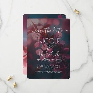 Save The Date Créer votre propre - Fleurs roses Branche de flora