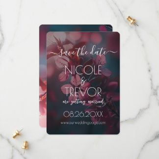 Save The Date Créer votre propre - Fleurs roses Branche de flora