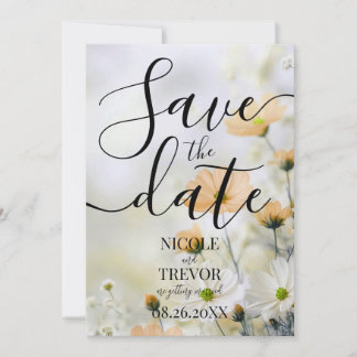 Save The Date Créez Vos Propres Fleurs Orange Simples De Mariage