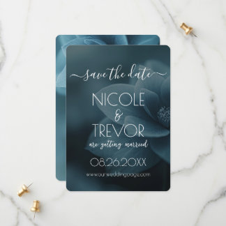 Save The Date Créez votre propre - Fleur Bleue Douce Closeuse
