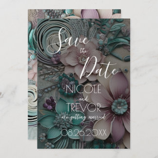 Save The Date Créez votre propre - Jolies fleurs de papier