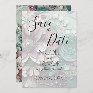 Save The Date Créez votre propre - Jolies Fleurs de papier chic 