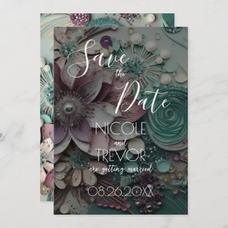 Save The Date Créez votre propre - Jolies Fleurs de papier chic 