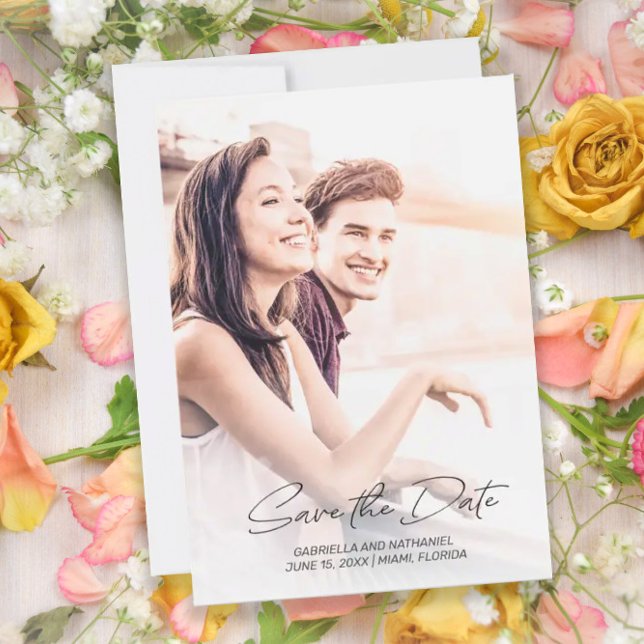Save The Date Créez Votre Propre Mariage Simple 2 Photos (Créateur téléchargé)