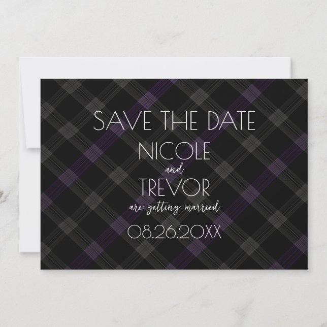 Save The Date Créez votre propre - Plaid gris foncé (Devant)