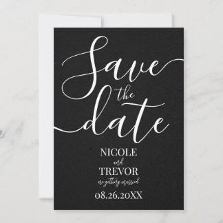 Save The Date Créez Votre Propre Texture Noir Personnalisée Mari