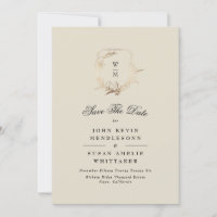 Crème formelle Monogramme noir Gold Crest Photo