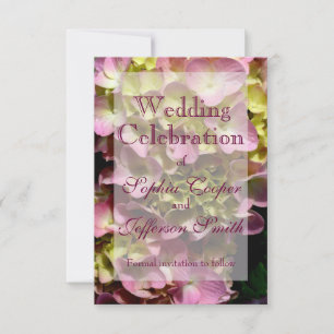 Save The Date Crème rose Hydrangeas jaune rose vert floral