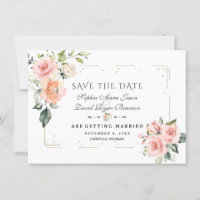Crème Rougeur Floral Pailleté Or Cadre Mariage