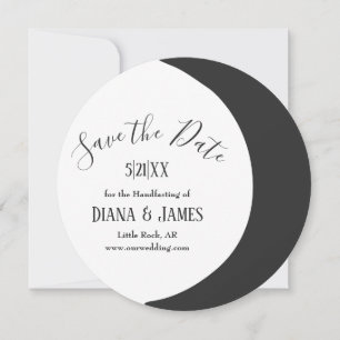 Save The Date Crescent sombre Lune Wicca Handfasting Enregistrer