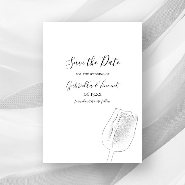 Save The Date Croquis de Tulip Mariage de printemps Enregistrer  (Créateur téléchargé)