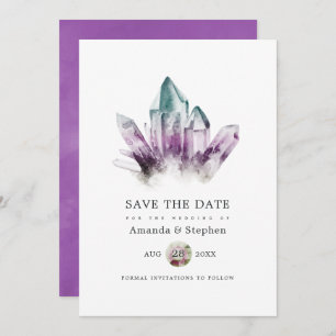 Save The Date Crystals Fluorite Mariage Enregistrer La Date