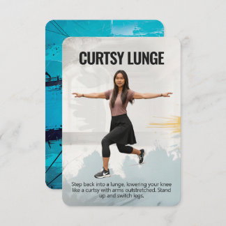 Save The Date Curtsy Lunge Fitness Card with Blue Backing