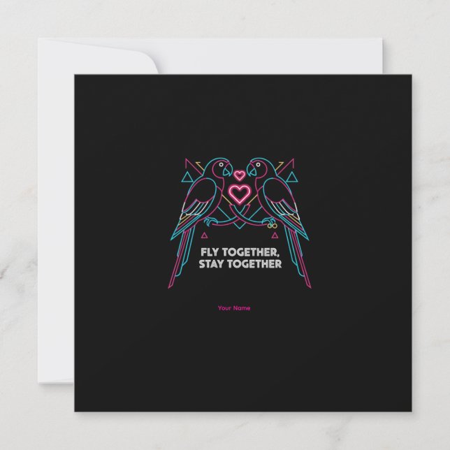 Save The Date Custom Couple Anniversary Neon Parrots Winter Hood (Devant)