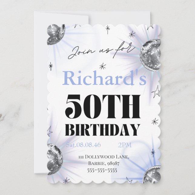 Save The Date custom personalized photo 50th  instant download  (Devant)