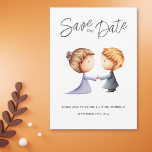 Save The Date Cute Couple Romantique Mariage