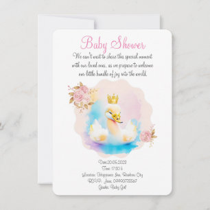 Save The Date Cute cygne aquarelle