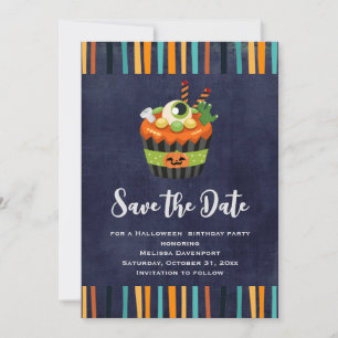 Save The Date Cute et Déplaisante Halloween Cupcake avec un Big 