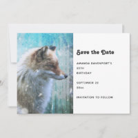 Cute Furry Fox sur Blue Grunge Arrière - plan