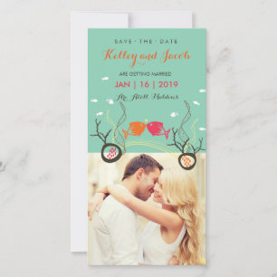 Save The Date Cute Kissing Poissons Et Coraux Photo Sous L'Eau