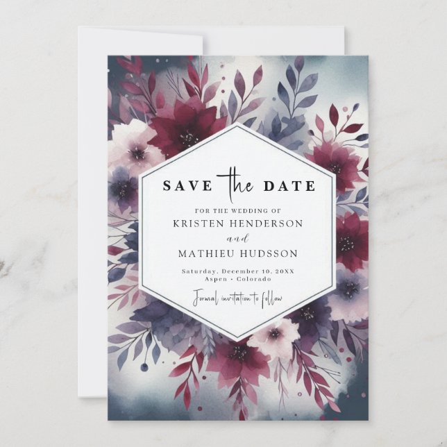 Save The Date Cute Mariage Bourgogne (Devant)