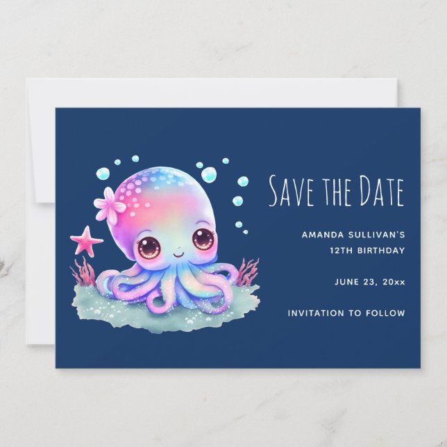 Save The Date Cute Octopus Sea Creator (Devant)