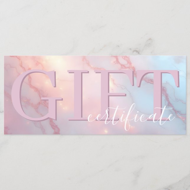 Save The Date Cute Pink Blush Soft Elegant Gift Certificate (Devant)