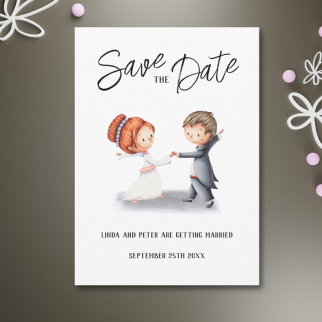 Save The Date Cute Unique Couple Dancing Romantique Mariage (Cute Unique Couple Dancing Romantic Wedding  Save The Date )