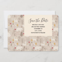 Cute Woodland Animaux Motifs nordiques Mariage